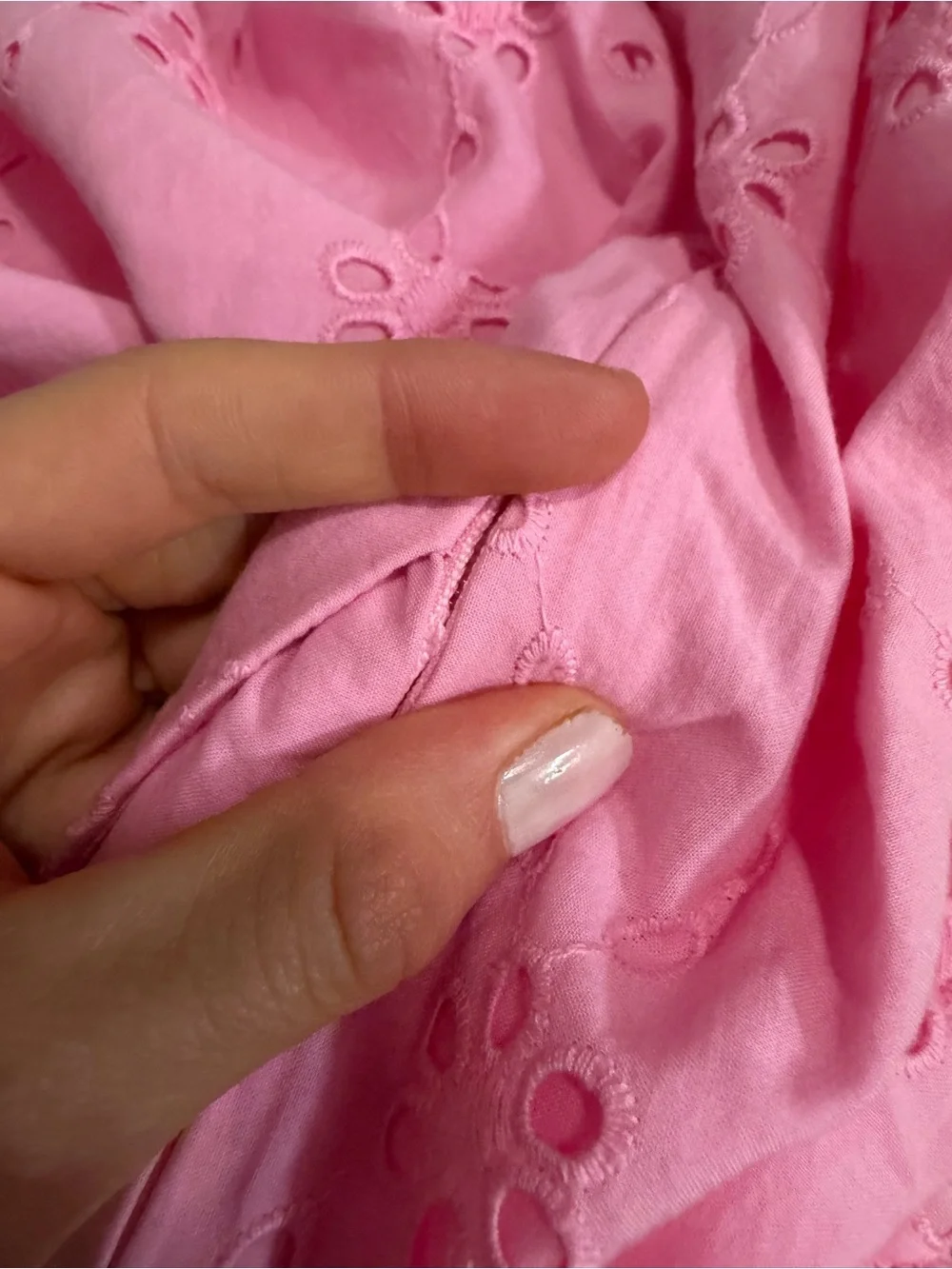 J crew pink Eyelet embroidered midi dress
